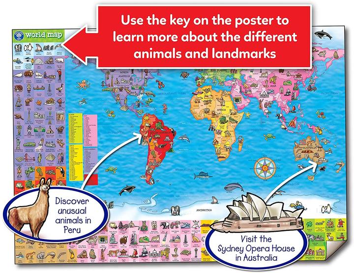 Image du produit Orchard World Map Puzzle & Poster (150 pièces)