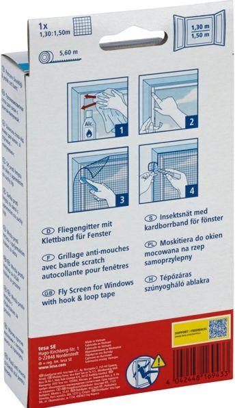 Image du produit tesa Moustiquaire STANDARD pour fenêtre, avec bande Velcro, sans perçage (130 x 150 cm)