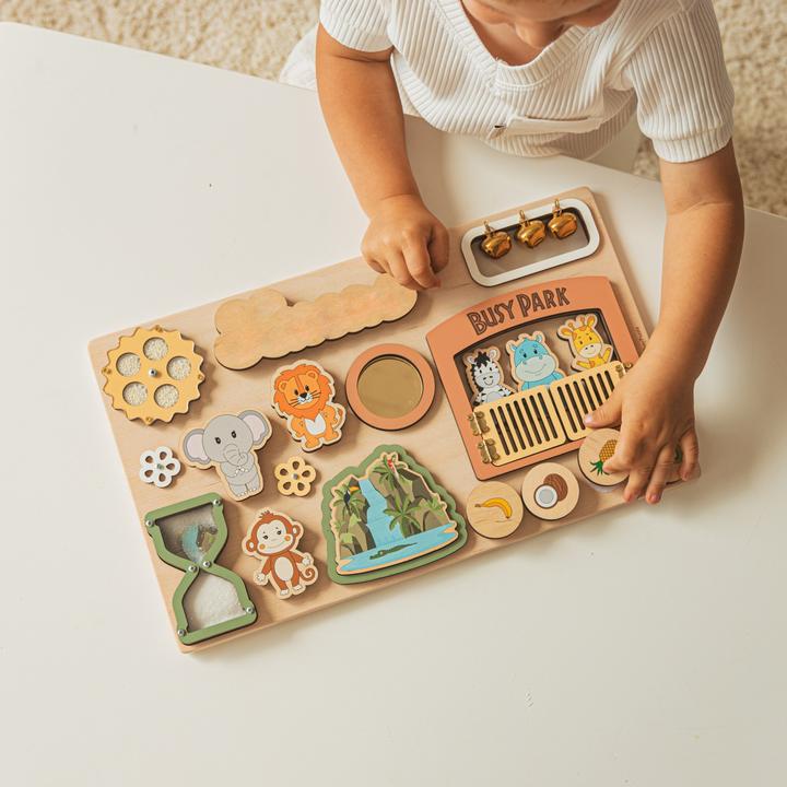 Image du produit Activity Board Planche d'activité sensorielle faite main, planche d'activité, cadeau pour bébé, jouet en bois pour