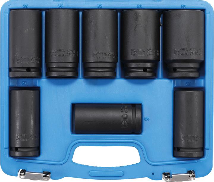 BGS Kraft-Steckschlüssel-Einsatz-Satz (32 mm, 24 mm, 22 mm, 27 mm, 30 mm, 38 mm, 28 mm, 36 mm)