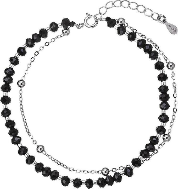Immagine prodotto Evolution Group Doppeltes Silberarmband mit schwarzen Spinellen 13115.3 (Argento)