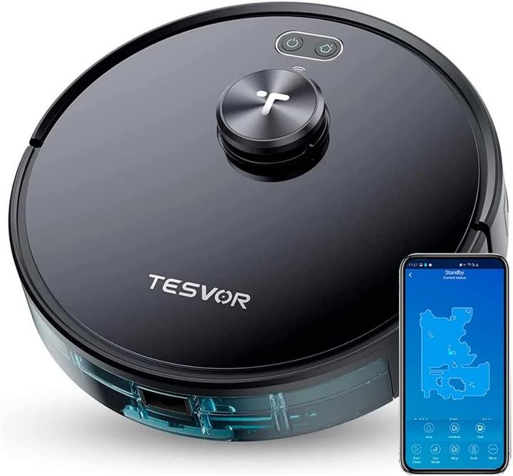 Tesvor Staubsaugerroboter mit LiDAR-Navigation, 2200 Pa Saugkraft, 120 Min. Laufzeit, App-Steuerung (2200 Pa)