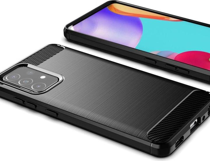 Produktbild Hurtel Carbon Case Flexible Cover TPU Case for Samsung Galaxy A72 4G black (Samsung Galaxy A72)