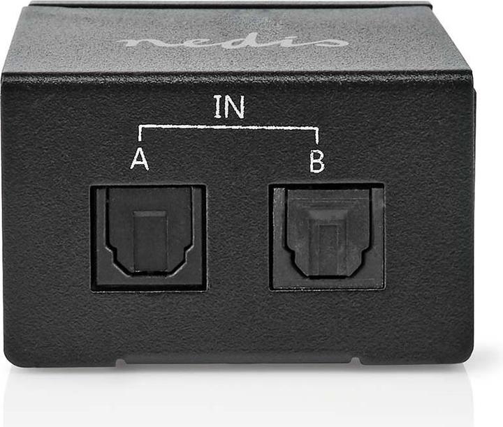 Actual product image Nedis Digital Audio Switch | 2-way | Connectors - Input: DC Power / 2x TosLink | Connectors - Output