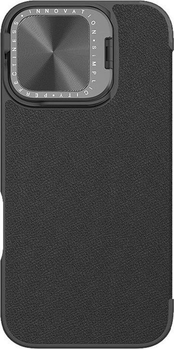 Actual product image Nillkin Etui Qin Prop Leather iPhone 16 Pro (czarny) (Apple iPhone 16 Pro)