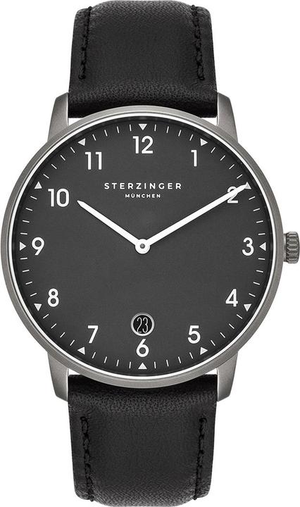 Actual product image Sterzinger Mens Quartz Watch Urban Genuine Leather Black - 30474 (Analogue wristwatch, 38 mm)