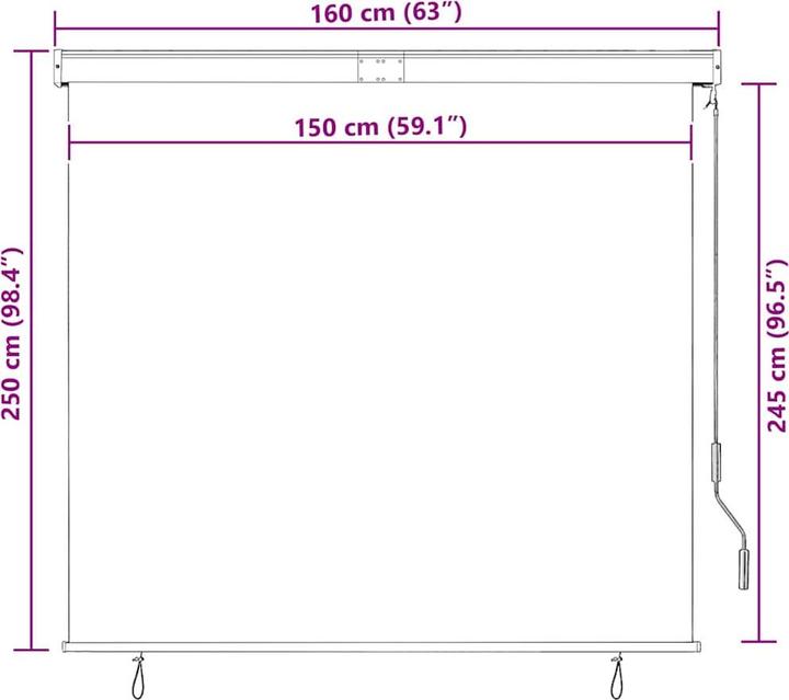 Produktbild vidaXL Aussenrollo (160 x 250 cm)