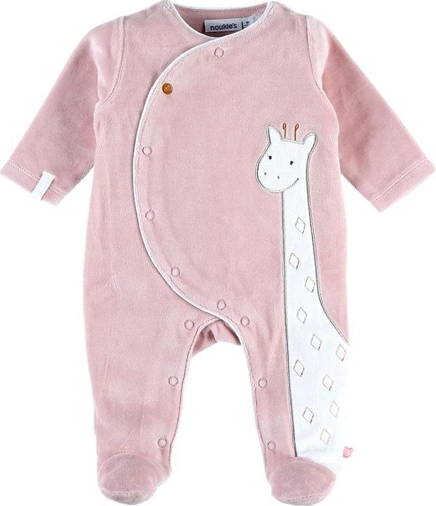 Noukies Romper suit velour with giraffe pink size 56 (56)
