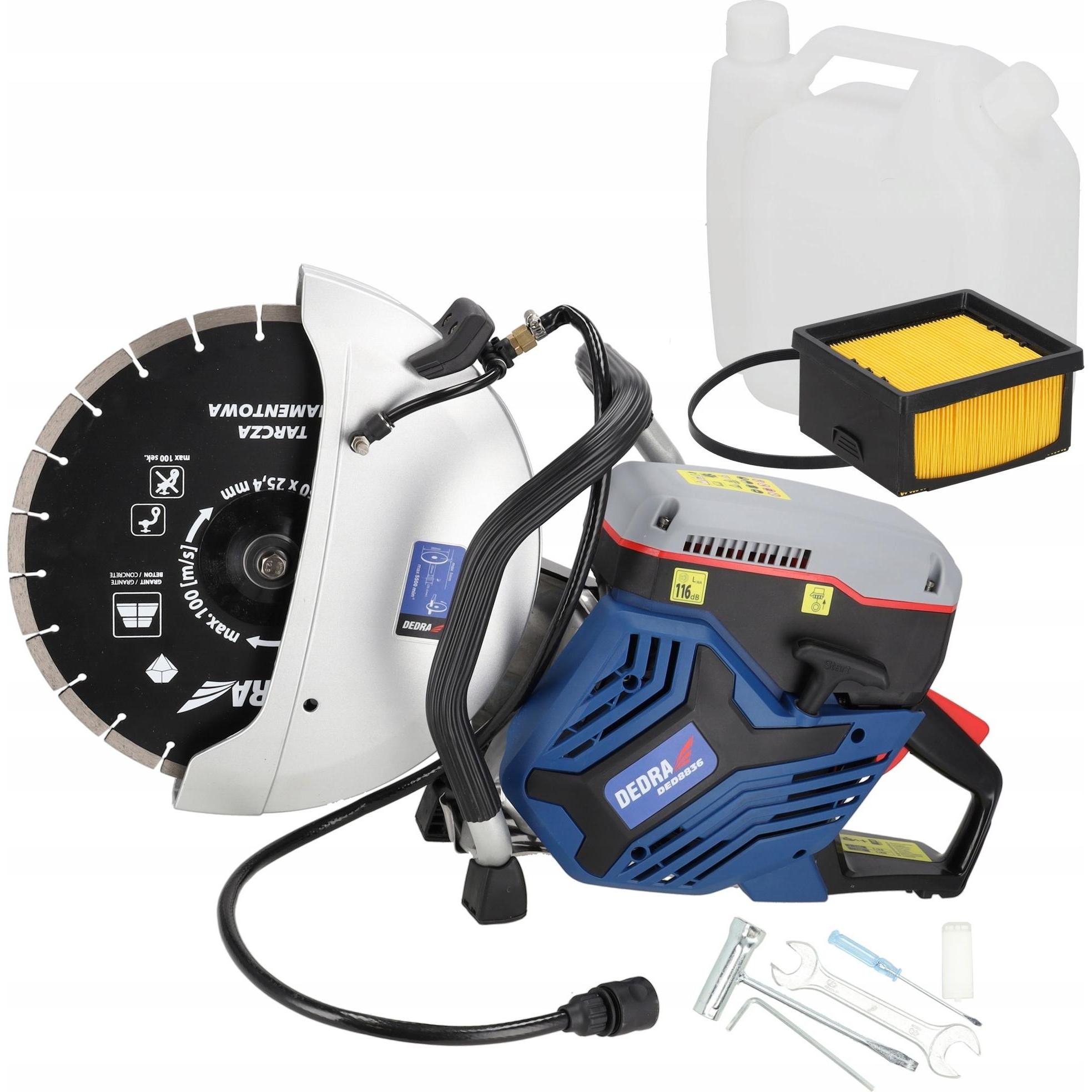 Dedra, Avvolgicavi, PRZECINARKA SPALINOWA DO BETONU I STALI 3.5KW 300/25 4MM