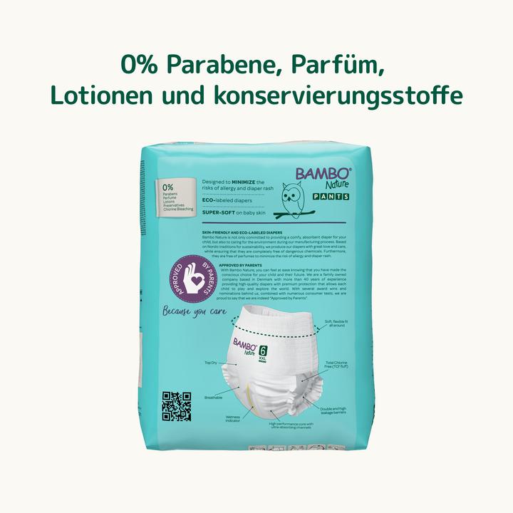 Actual product image Bambo Baby diapers, pants, eco-labeled, Nature Pants, 6, with print, 15+ kg (Size 6, Monthly box, 90 Piece)
