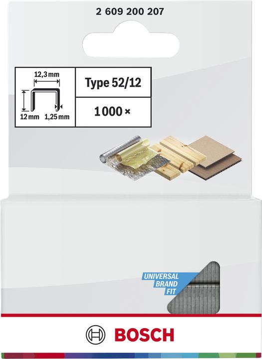 Produktbild Bosch Professional Zubehör Flachdrahtklammer Typ 52, 12,3 x 1,25 x 12 mm