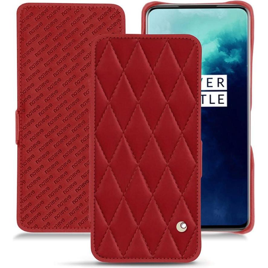 Noreve Lederschutzhülle horizontal (OnePlus 7T Pro), Smartphone Hülle, Rot
