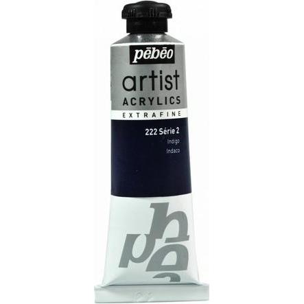 Pebeo, Künstlerfarbe + Bastelfarbe, Artist Acrylics Extrafein Acrylfarben (Indigo, 37 ml)
