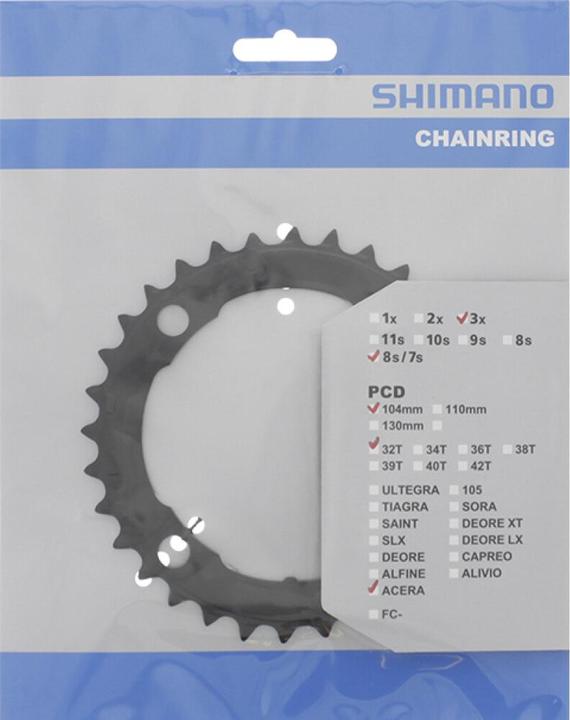 Actual product image Shimano Chainring ACERA FC-M361 32 teeth black (32)