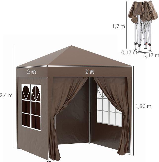 Immagine prodotto Outsunny Padiglione pieghevole (200 cm, 200 cm)