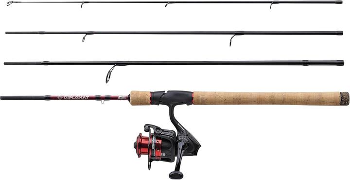Immagine prodotto Abu Garcia Diplomat V2 Travel Combo Angelruten-Set mit Koffer (Set da pesca, 244 cm)
