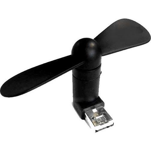Thumbnail - No Name Wiatraczek 2in1 USBmicroUSB czarny black, Weiteres Smartphone Zubehör, Schwarz
