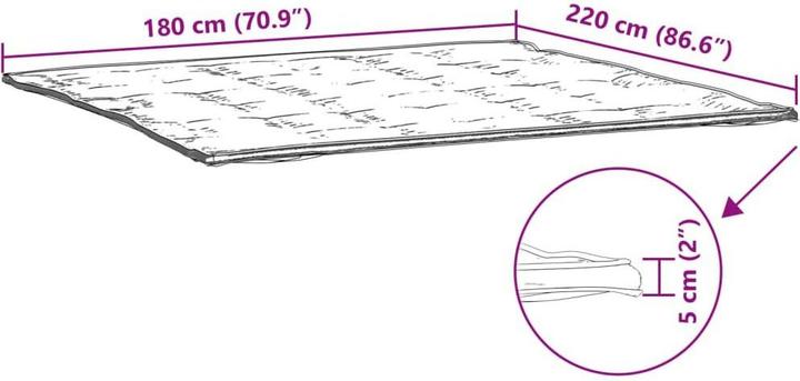 Produktbild vidaXL Matratzenschoner (180 x 220 cm, 180 x 220 x 5 cm)
