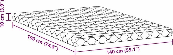 Actual product image vidaXL Schaumstoffmatratze (Foam core, 140 x 190 cm)