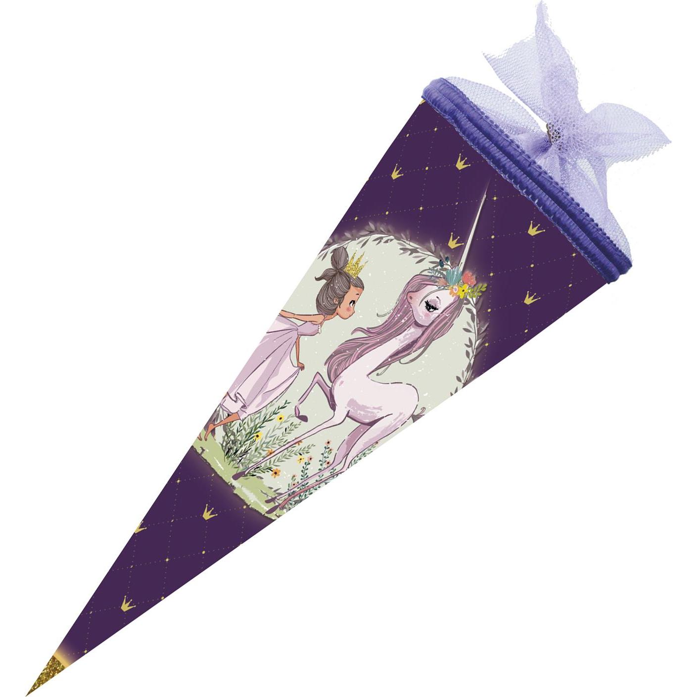 Magni, Schultüte, Schultüte Einhorn Prinzessin 22cm rund