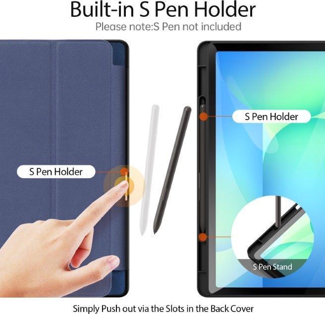 Image du produit Samsung Galaxy Tab S10 FE Plus - Ducis Domo Series, aufstellbares Flip-Etui, Blau (Samsung Galaxy Tab S10 FE+)