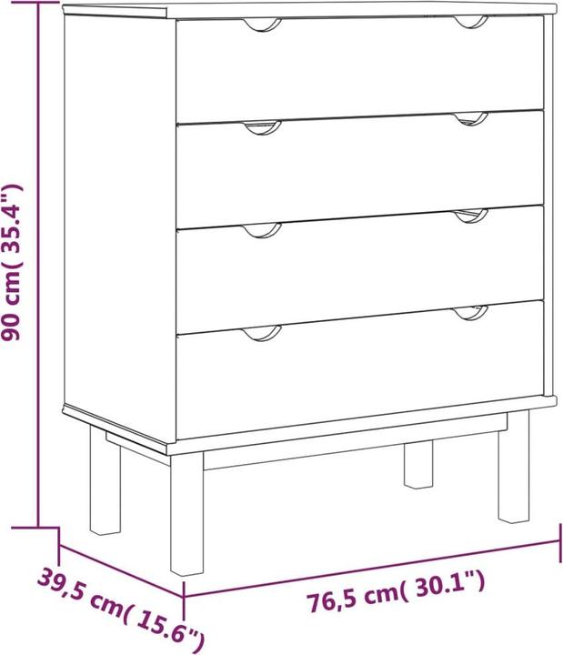 Actual product image VidaXL Davion (76.5 x 39.5 x 90 cm)