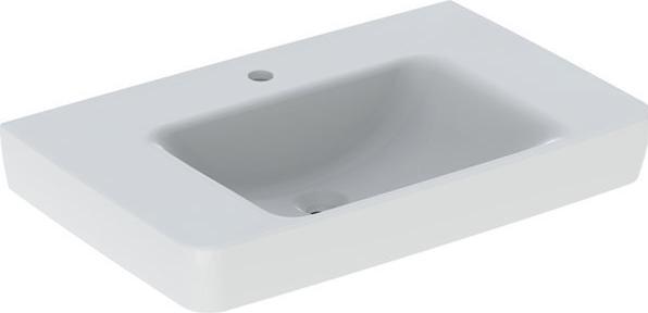 Produktbild Geberit Renova Plan, Waschtisch mit Ablagefläche, 75x48 cm, 1 Hahnloch, ohne Überlauf, 501695 (480 mm, 750 mm)