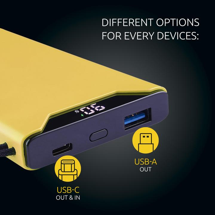 Produktbild Intenso Powerbank F10000 Yellow (gelb, 10.000 mAh, PD 3.0, Quick Charge 3.0) (10000 mAh, 20 W, 37 Wh)