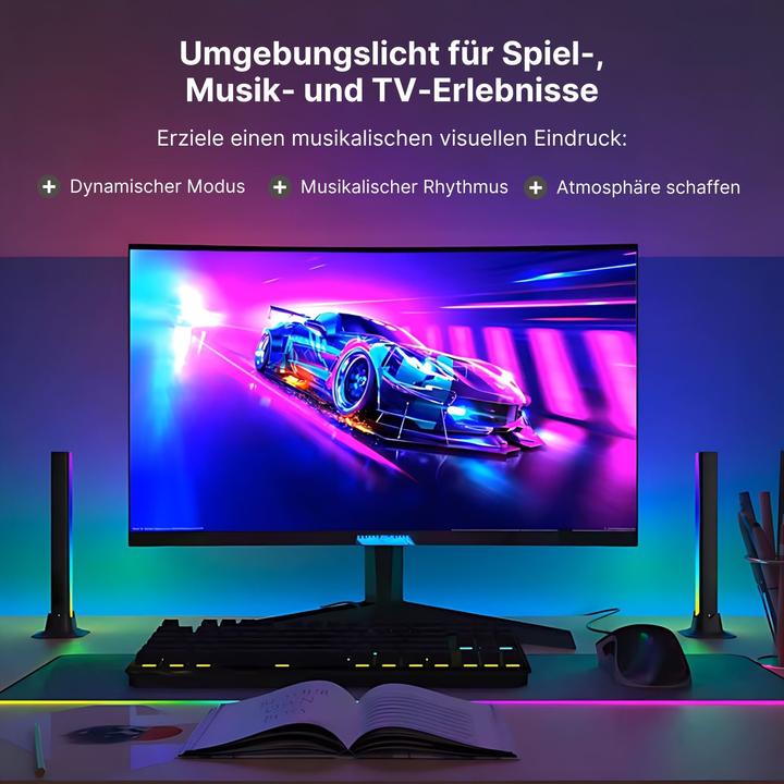 Actual product image Hermex 2er Set LED-Umgebungslicht Stehlampe Hintergrund-Beleuchtung Desktop-Licht