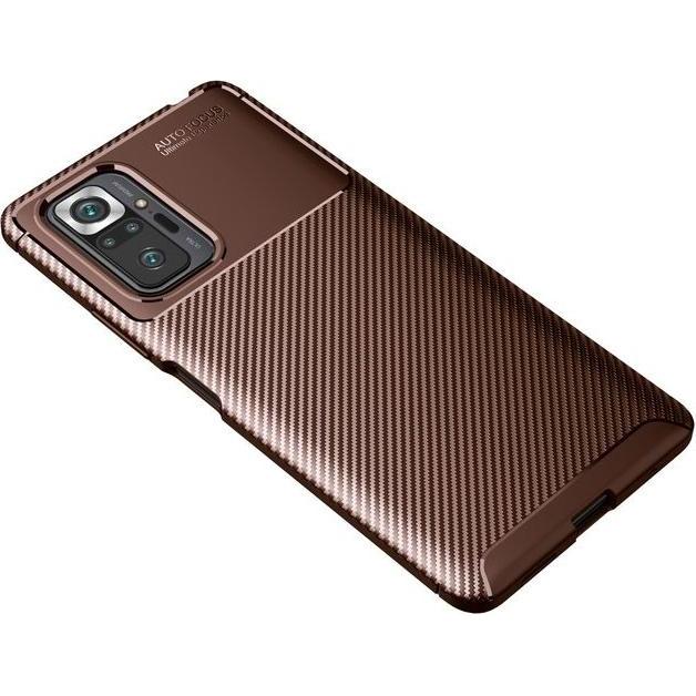Thumbnail - MU Style Carbon Fiber TPU Softcase Series (Xiaomi Redmi Note 10 Pro), Smartphone Hülle, Braun