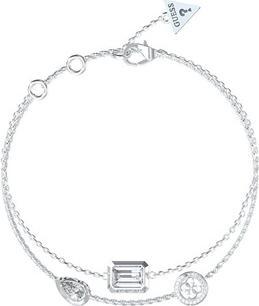 Actual product image Guess Double Steel Bracelet With Zircons 4g Light Jubb05237jwrh (18.50 cm, Stainless steel)