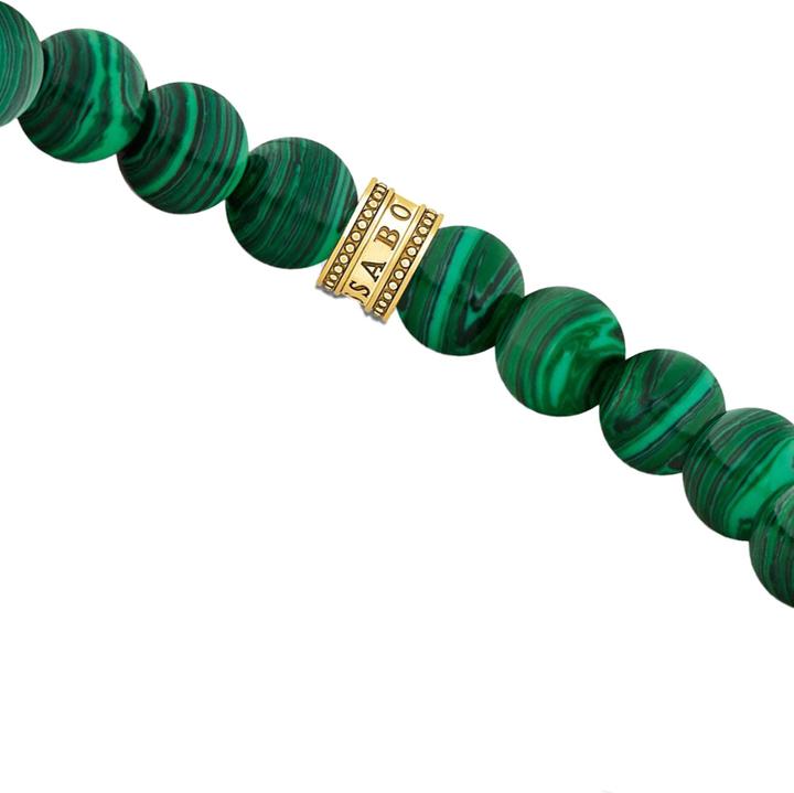 Image du produit Thomas Sabo Bracelet Beads composé de pierres vertes dorées (17 cm, Or jaune 750 plaqué or, Argent sterling 925)