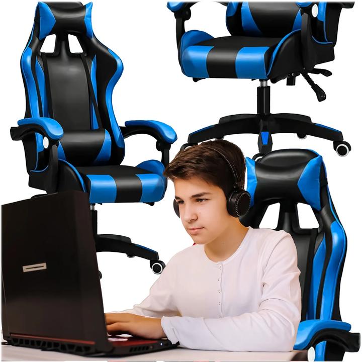 Image du produit Extralink Gaming | chaise gaming | bureau pivotant siège cubique noir-bleu G-523