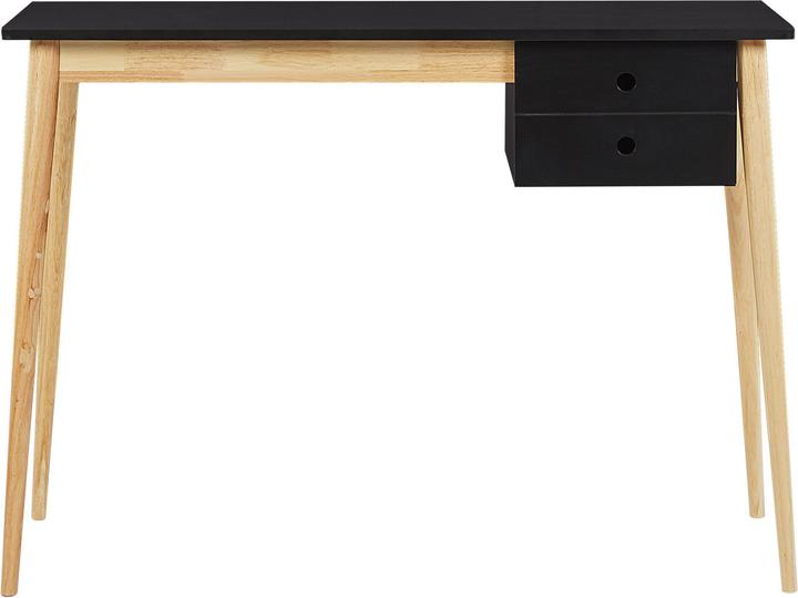 Produktbild Beliani Schreibtisch schwarz / heller Holzfarbton 106 x 48 cm EBEME (106 x 48 x 77 cm)