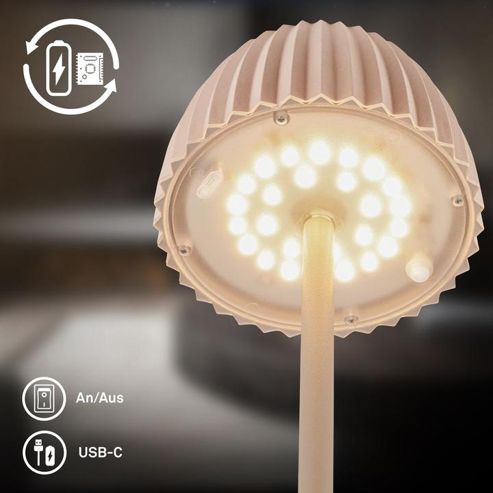 Image du produit Briloner Brilo unplugged RIFFLE Akku LED Stehleuchte mit Lichtkante -Beige (400 lm)