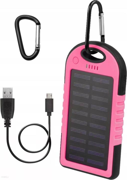 Immagine prodotto Setty Powerbank con ricarica a celle solari da 5000 mAh - Rosa (5000 mAh, 10.50 W, 18.50 Wh)