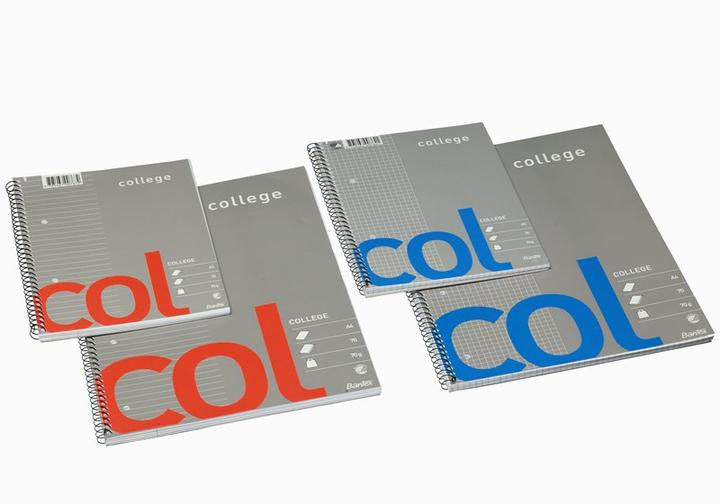 Actual product image Bantex Col, Illustration, Blue, Grey, A5, 70 Sheets, Semi Glossy, Checkered Paper (A5, Checked, Hardcover)