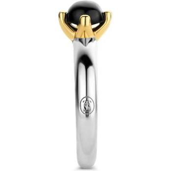 Thumbnail - Ti Sento Milano, Ring, Ring mit Onyx bicolor vergoldet 12126BO, (56, 925 Silber)