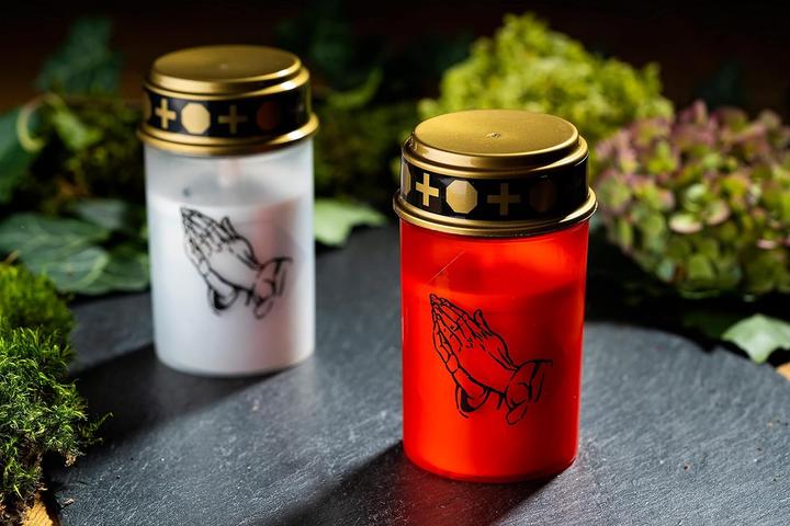 Actual product image Novaliv LED Grave Light Red Permanent Flicker Effect incl. Batteries Grave Candles Cemetery Candle Memorial (2 pcs.)