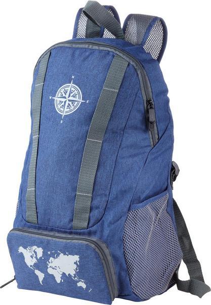 Immagine prodotto Troika SET WELTENBUMMLER con zaino blu e portachiavi, blu/grigio (12 l)