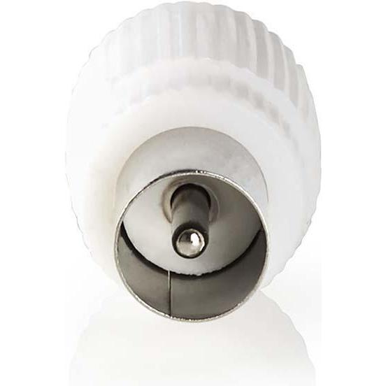 Nedis IEC (Koax)-Stecker Stecker + Buchse - Gerade 2 StÃ¼ck WeiÃ, Antennenkabel