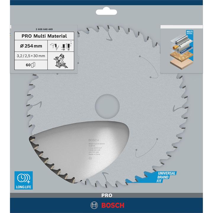 Actual product image Bosch Professional Zubehör PRO Multi Material circular saw blade, 254 x 3.2 x 30 mm