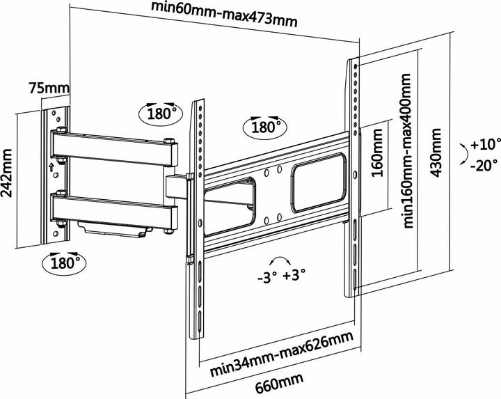 Immagine prodotto Aisens WT70TSLE-025 (Muro, 70", 50 kg)