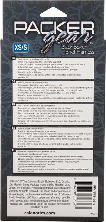 Nährwerte und Zutaten CalExotics Packer Gear Black Boxer Brief Harness-XS-S (XS)
