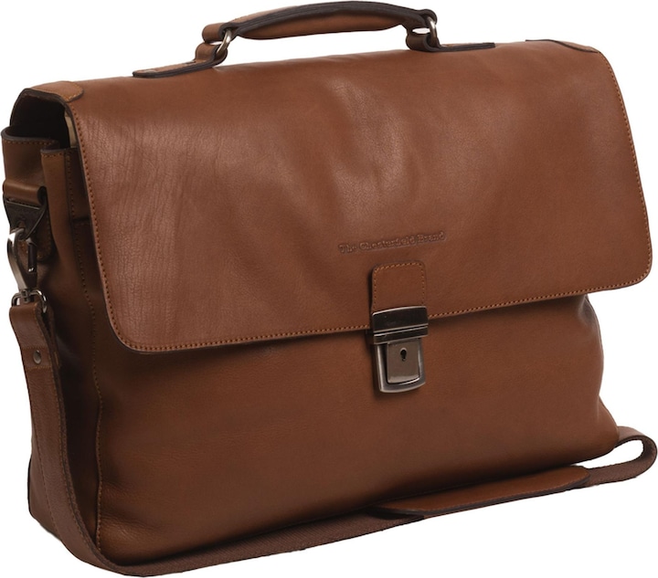 Produktbild The Vegan Cow Chesterfield Brand Leren Laptoptas Cognac Iowa