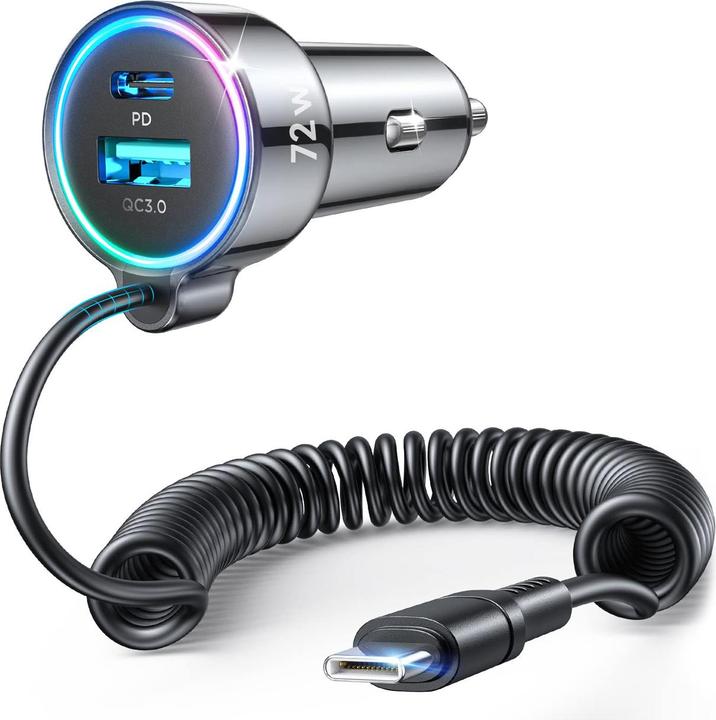 Actual product image Joyroom 3-in-1 Wired Car Charger (55W)