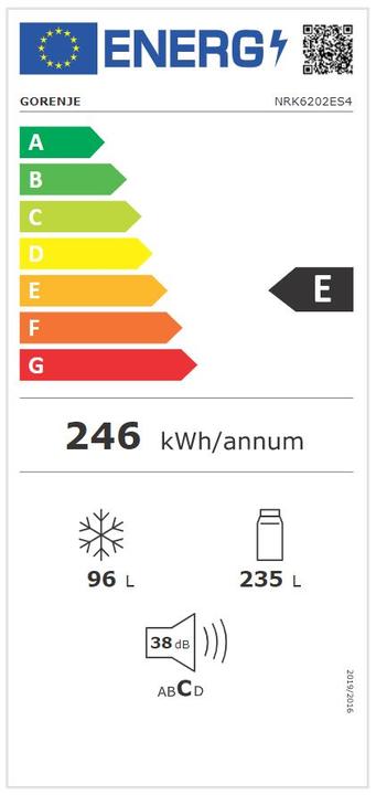 Energie-Label Gorenje NRK 6202ES4 (331 l)