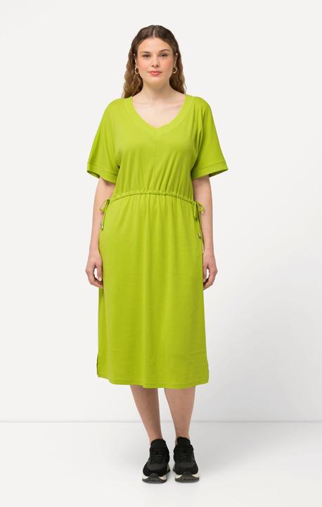 Produktbild Ulla Popken Jerseykleid, Tunnelzug, A-Linie, V-Ausschnitt, Halbarm (54)