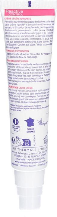 Actual product image Léa Nature Eau Thermale Jonzac Reactive Control Soothing Light Cream Organic 40ml (40 ml, Face toner)