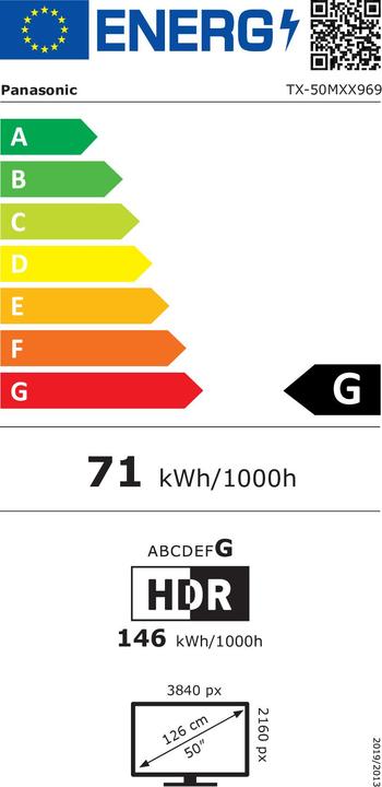 Energie-Label Panasonic TX-50MXX969 (50", LCD, 4K)